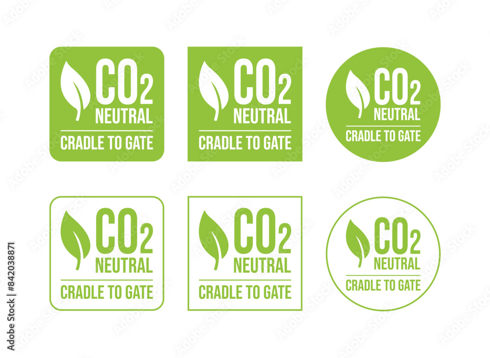 CO2. Carbon Neutral (zero emission) icon logo for climate change and green energy campaign. Eco green friendly sticker label for better environment concept CO2. Carbon Neutral (zero emission) icon logo for climate change and green energy campaign. Eco green friendly sticker label for better environment concept