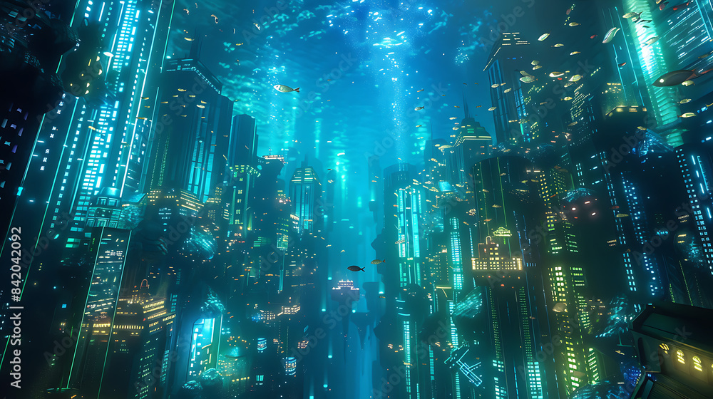 Obraz premium A cityscape with a river running through it