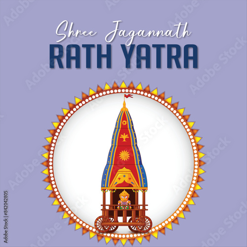 Rath Yatra vector illustration design for social media poster and banner