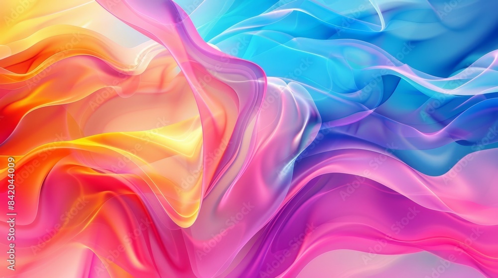Vibrant Abstract Colorful Waves, Generative AI Vibrant Abstract Colorful Waves, Generative AI