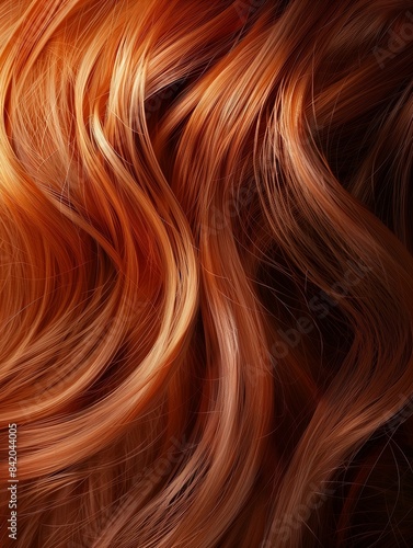 Radiant Copper Locks, Gorgeous Amber Waves of Hair, Ideal for Hair Care Product Marketing Campaigns