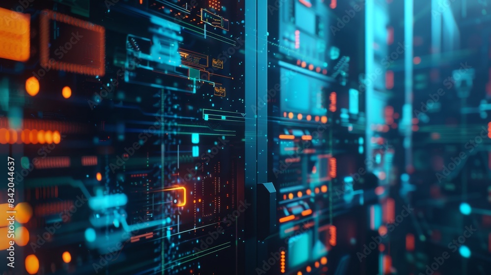 Futuristic Data Center with AI Integration, Generative AI Futuristic Data Center with AI Integration, Generative AI