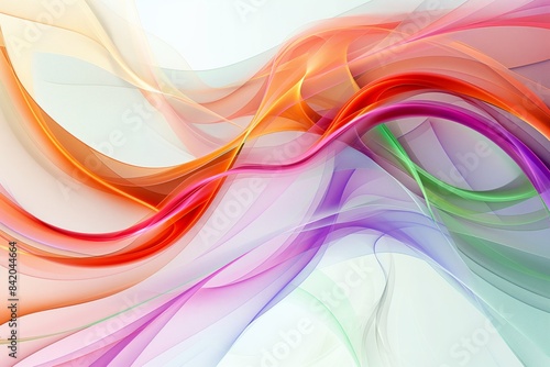 Harmony in Diversity, Abstract Waves of Color Symbolizing Coexistence on White Background © panumas