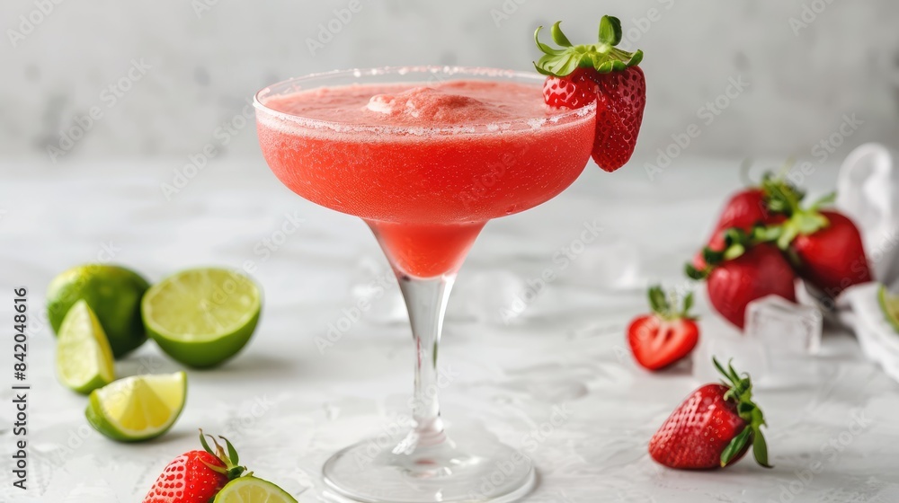 cocktail with strawberry cocktail with strawberry