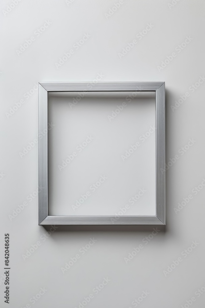 Silver Picture Frame on a White Background Silver Picture Frame on a White Background