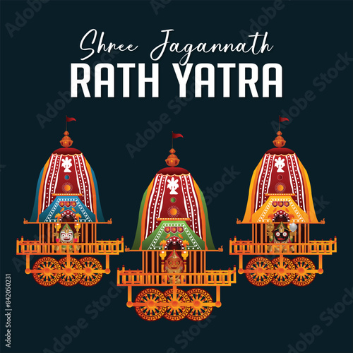 Rath Yatra vector illustration design for social media poster and banner
