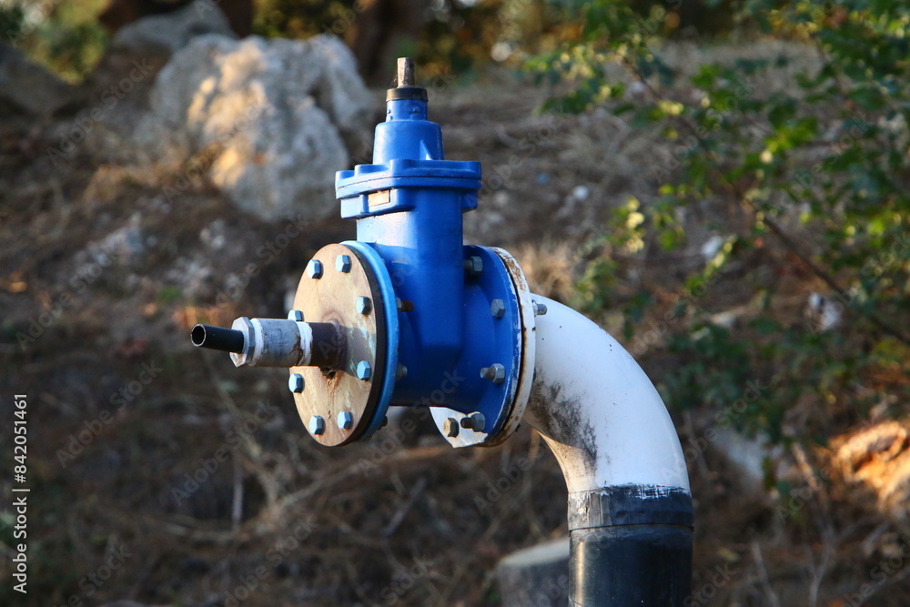 Water tap and pipes for pumping water to the pumping station. Water tap and pipes for pumping water to the pumping station.