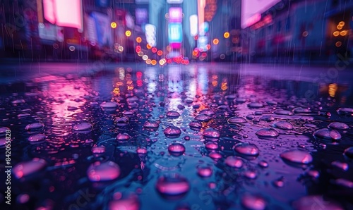 A city street in the rain, ...