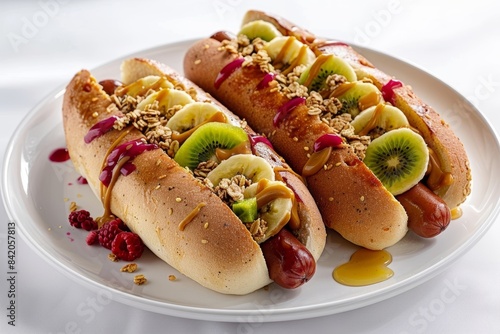 Tempting Banana Dog with Crunchy Granola and Honey Drizzle