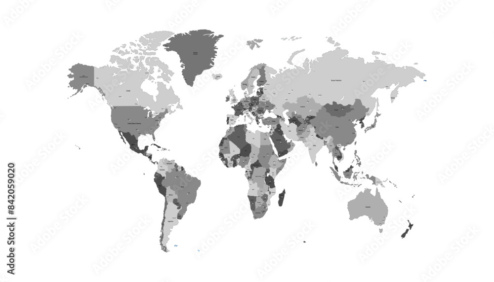 Fototapeta premium World map. Modern color vector map. Silhouette map. 