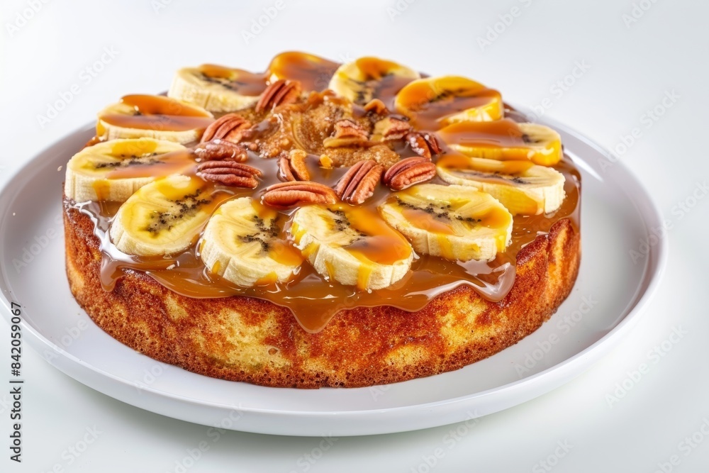 Tempting Banana Caramel Cake with Warm Cinnamon and Pecan Crunch Tempting Banana Caramel Cake with Warm Cinnamon and Pecan Crunch