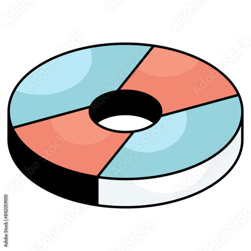 A trendy design icon of disk