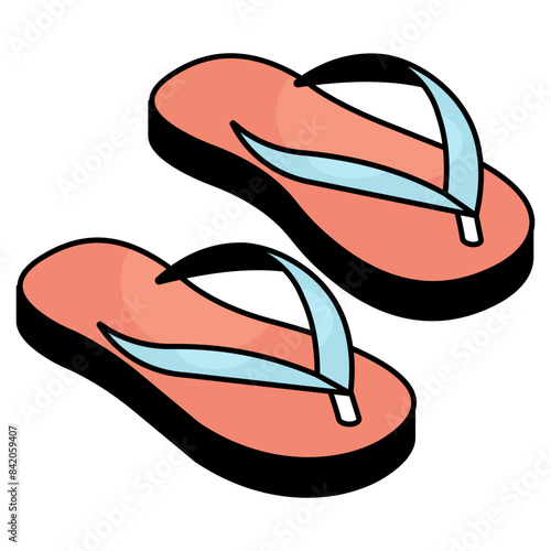 A trendy design icon of flip flop