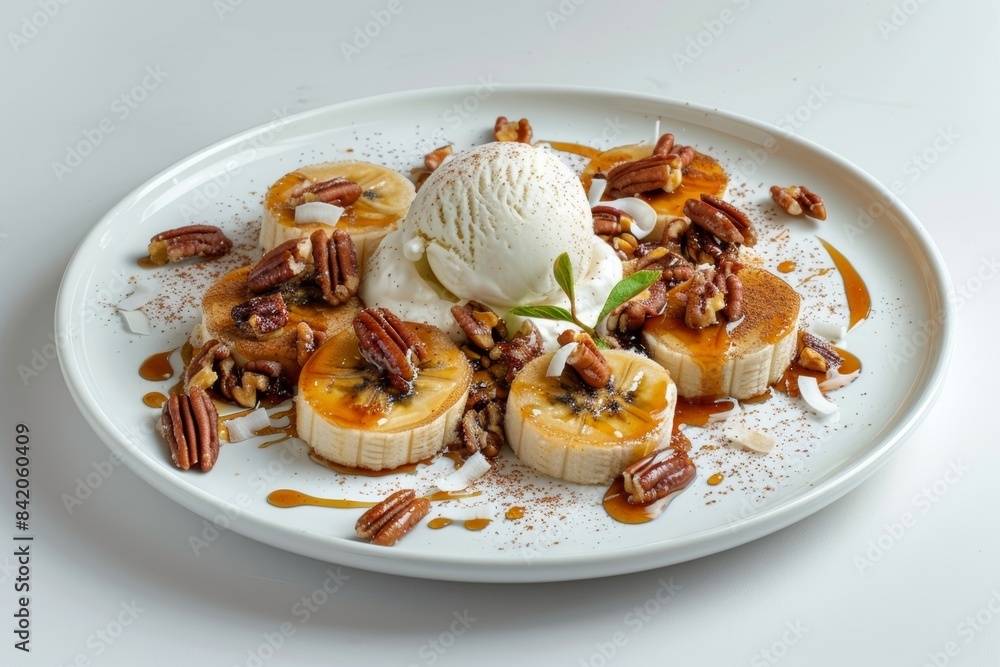 Decadent Banana Blaze Dessert with Ice Cream and Whipped Cream Decadent Banana Blaze Dessert with Ice Cream and Whipped Cream
