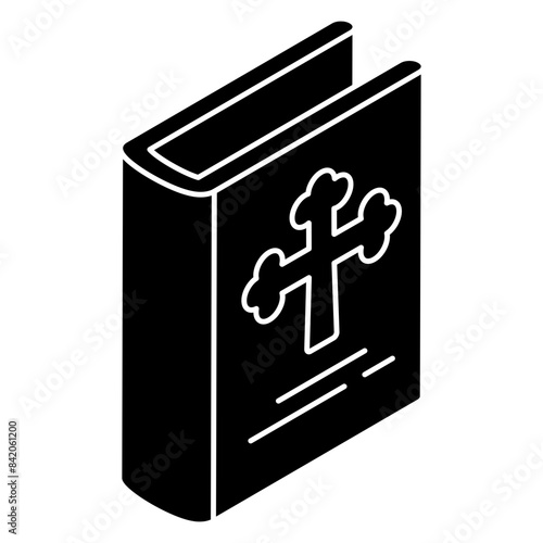 A trendy design icon of bible book