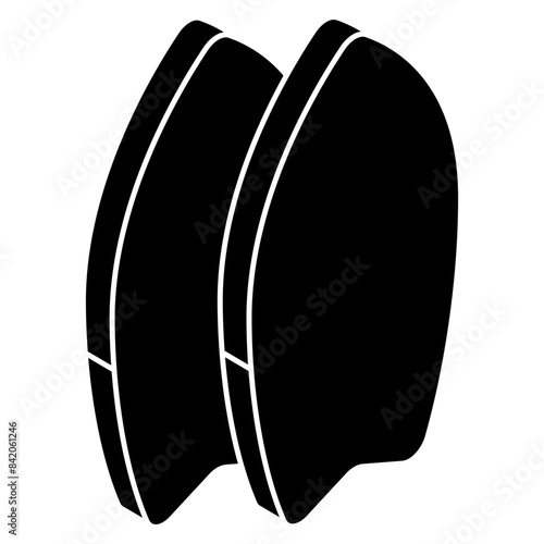 Modern design icon of surfboard