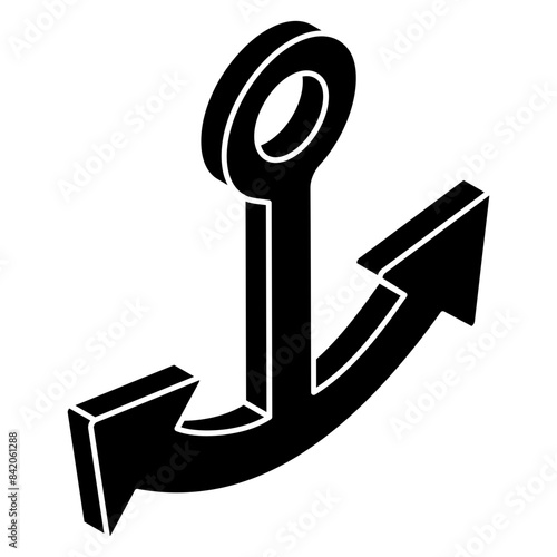 A flat design icon of nautical hook