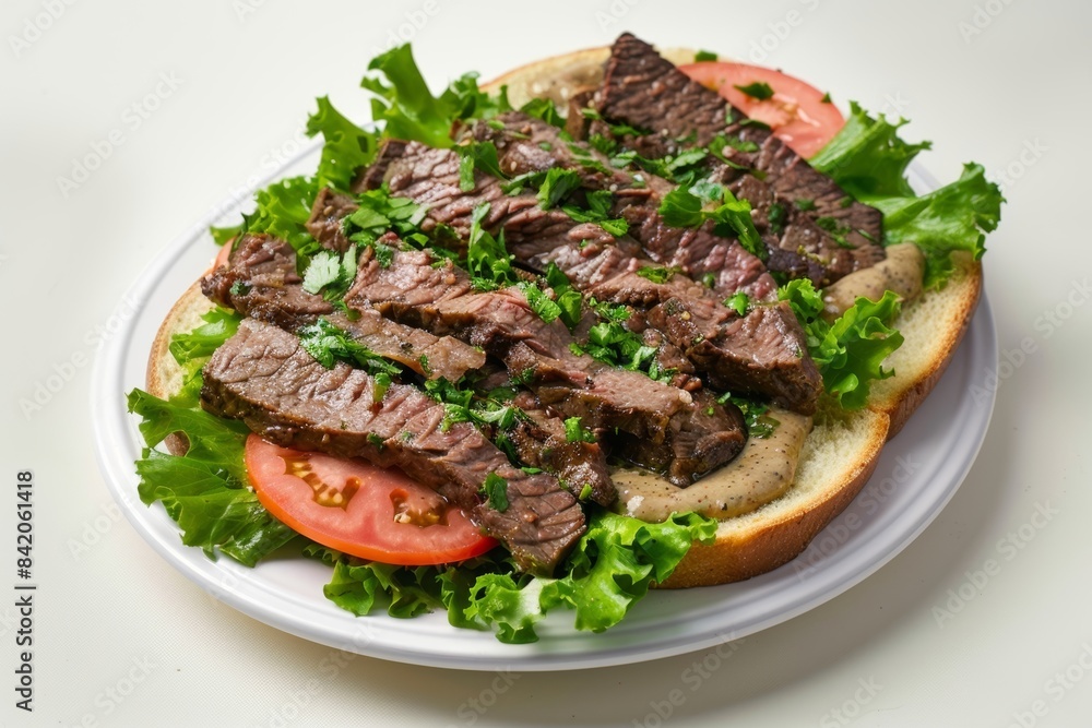 Succulent Top Round Beef on Toasted Rye Bread Succulent Top Round Beef on Toasted Rye Bread