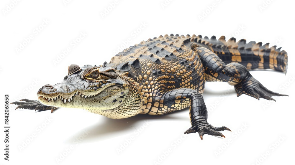 Naklejka premium crocodile isolated on white background