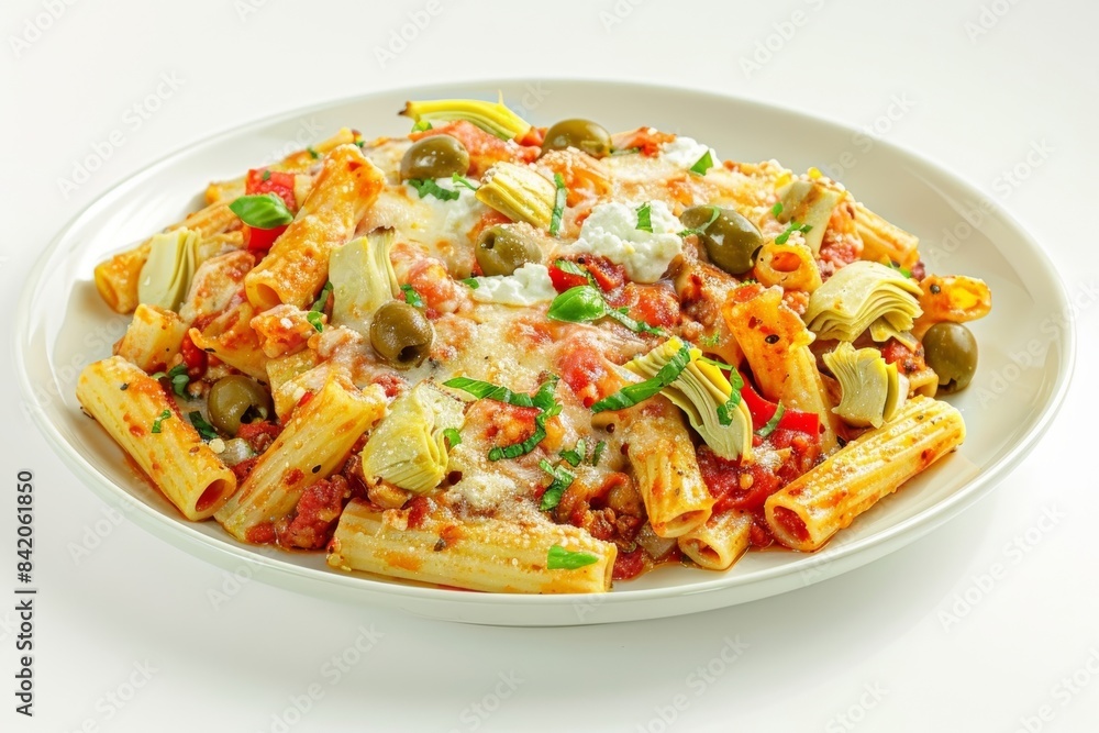 Baked Ziti Provencal with Ricotta, Artichokes, and Roasted Red Peppers Baked Ziti Provencal with Ricotta, Artichokes, and Roasted Red Peppers