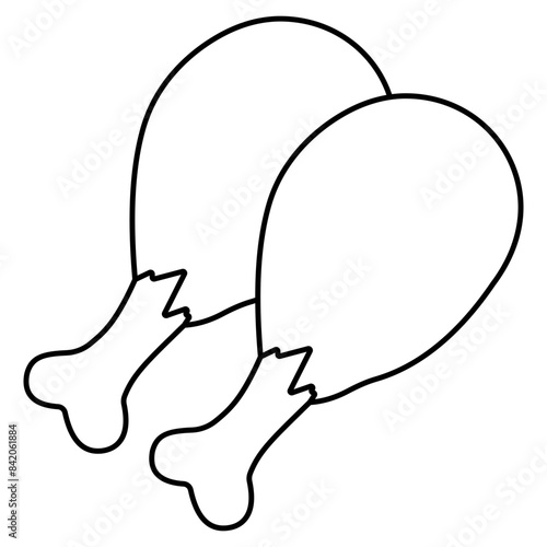 A colored design icon of chicken legs