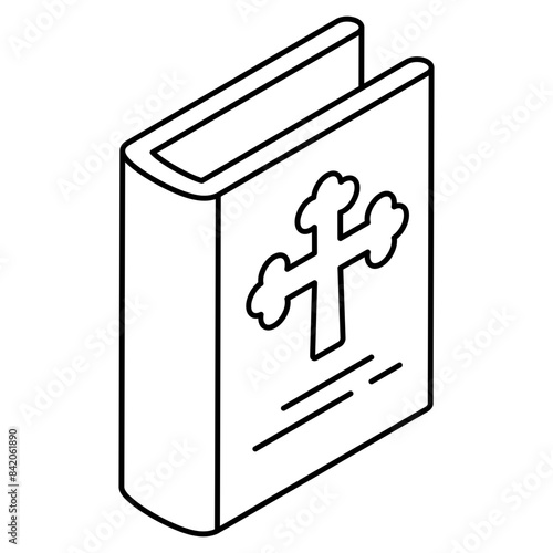 A trendy design icon of bible book