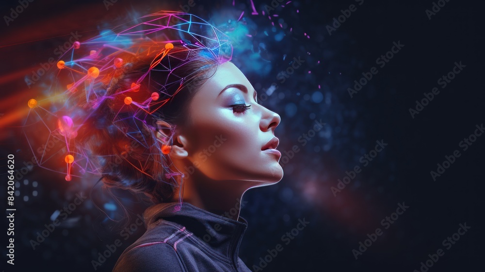 Background design including AI and robot futuristic theme.