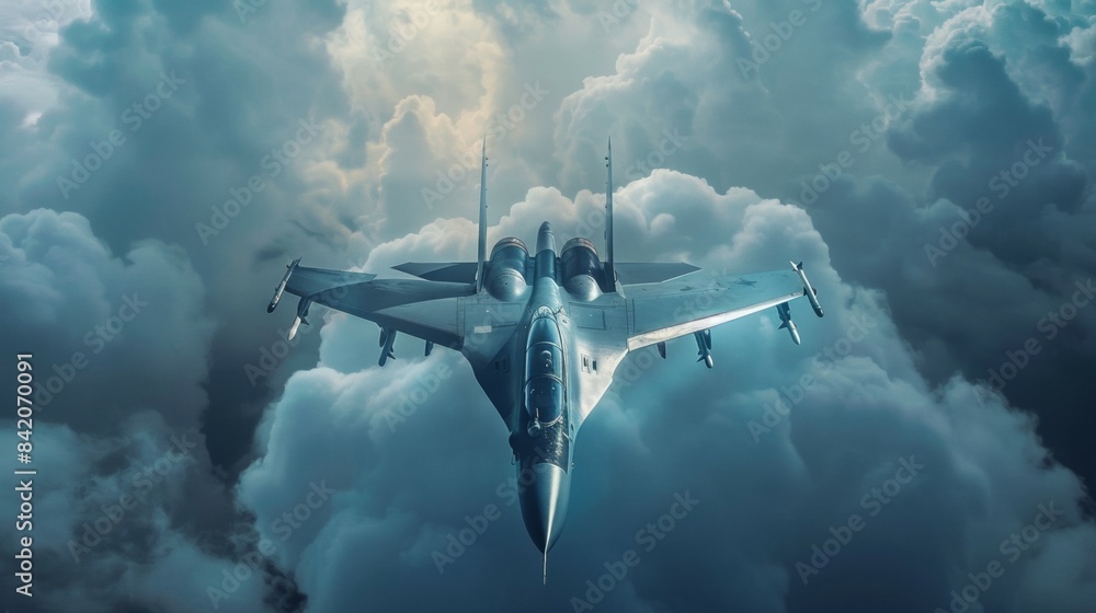 modern generation combat air fighter jet in sky, advanced stealth ...