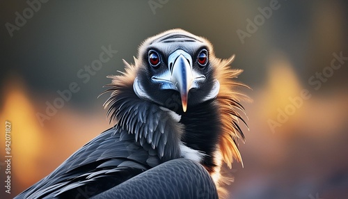photo closeup shot of a fierce looking vulture photo