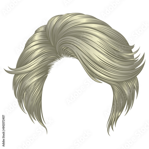 trendy woman disheveled hairs blond colors . 
 beauty fashion .  realistic 3d 