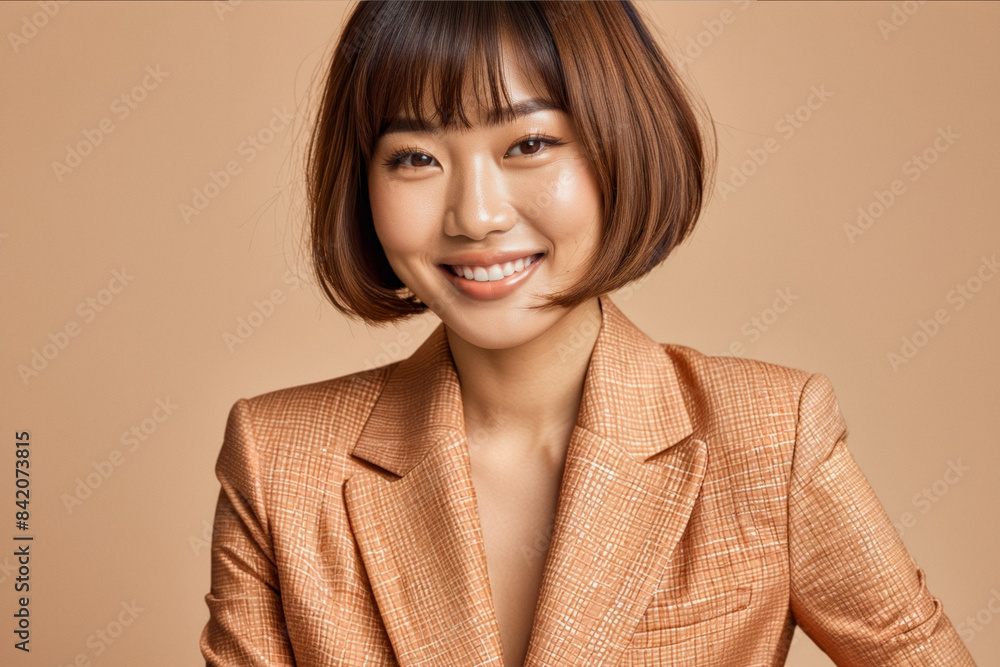 Obraz premium A portrait headshot photo of a beautiful young woman