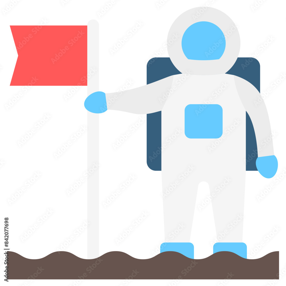 Astronaut flag multi color icon, related to education and technology theme. use for modern concept, web and app development. Astronaut flag multi color icon, related to education and technology theme. use for modern concept, web and app development.