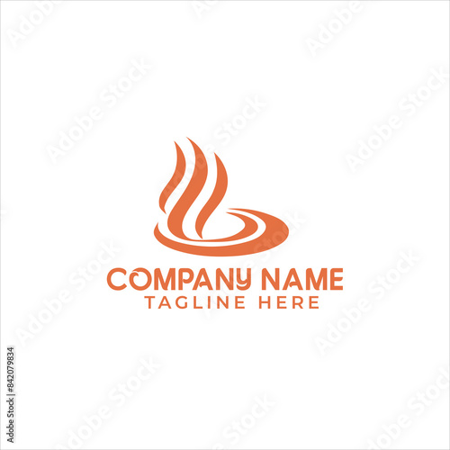 Fork and knife with heart shape lovely food logo
