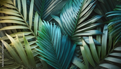 tropical palm leaves photo