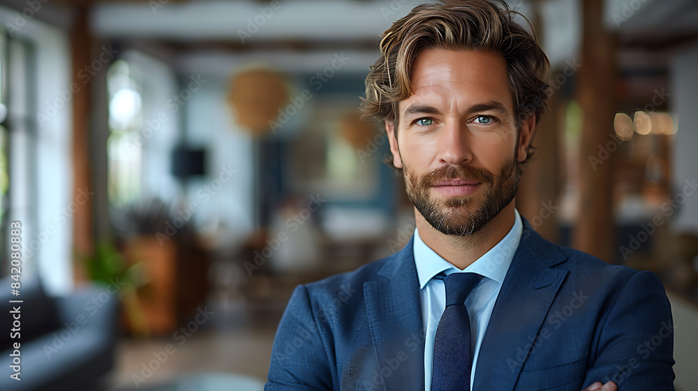 Confident Business Consultant in Minimalist Office Confident Business Consultant in Minimalist Office