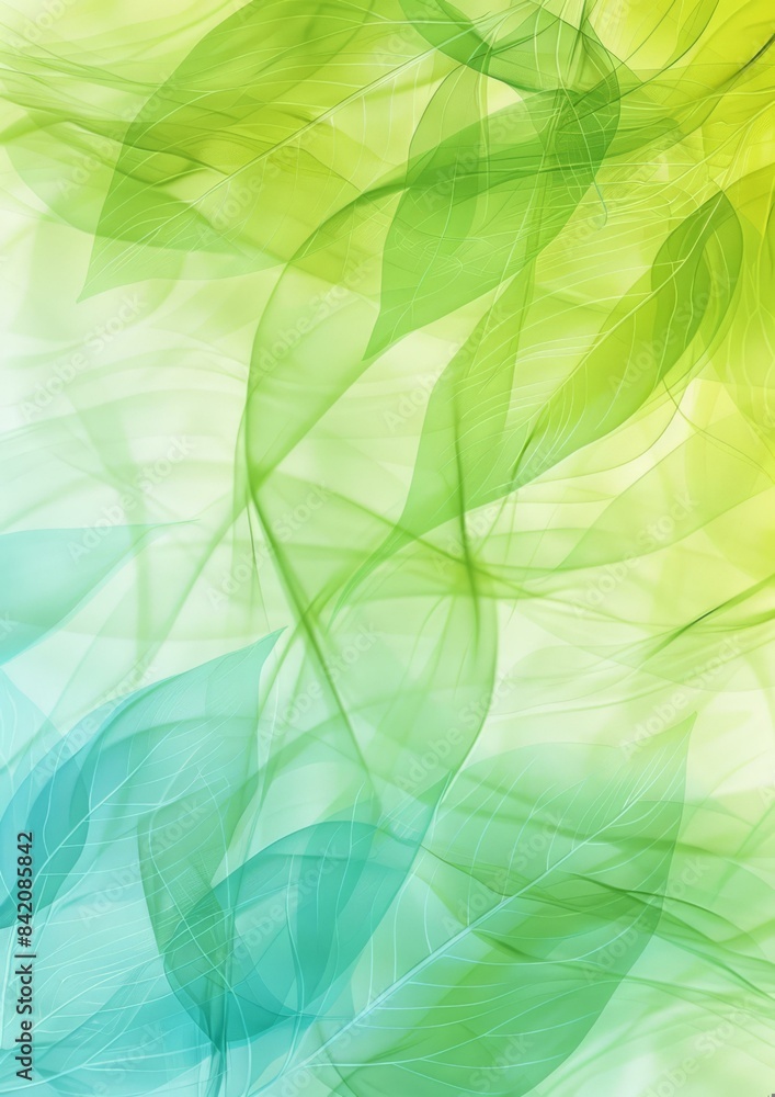 Abstract Green and Blue Leaf Pattern, Nature-Inspired Background Abstract Green and Blue Leaf Pattern, Nature-Inspired Background