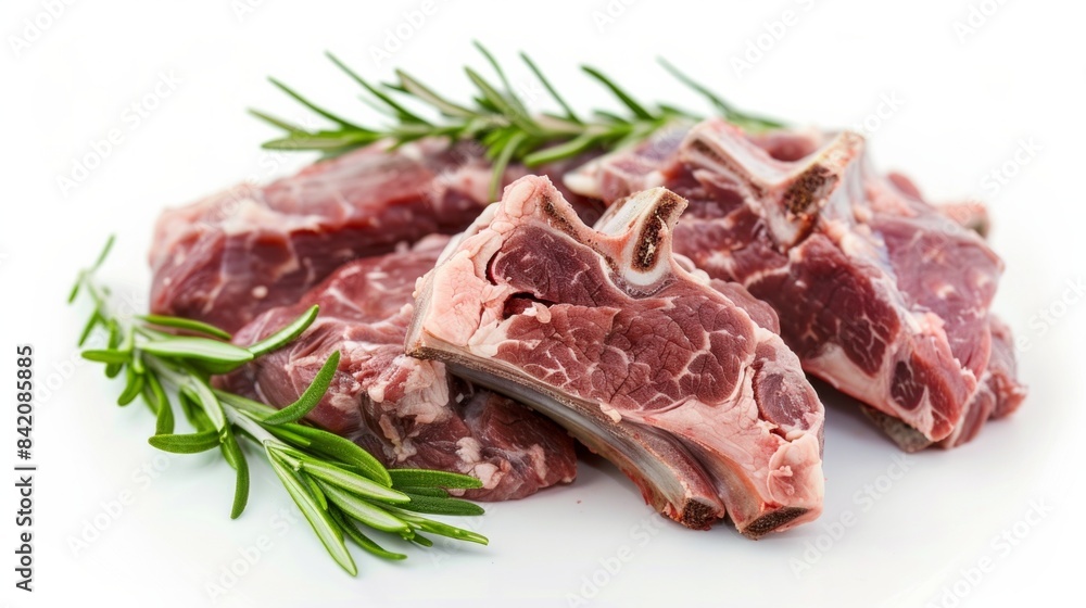 Pork ribs. Raw meat, isolated on white background Pork ribs. Raw meat, isolated on white background