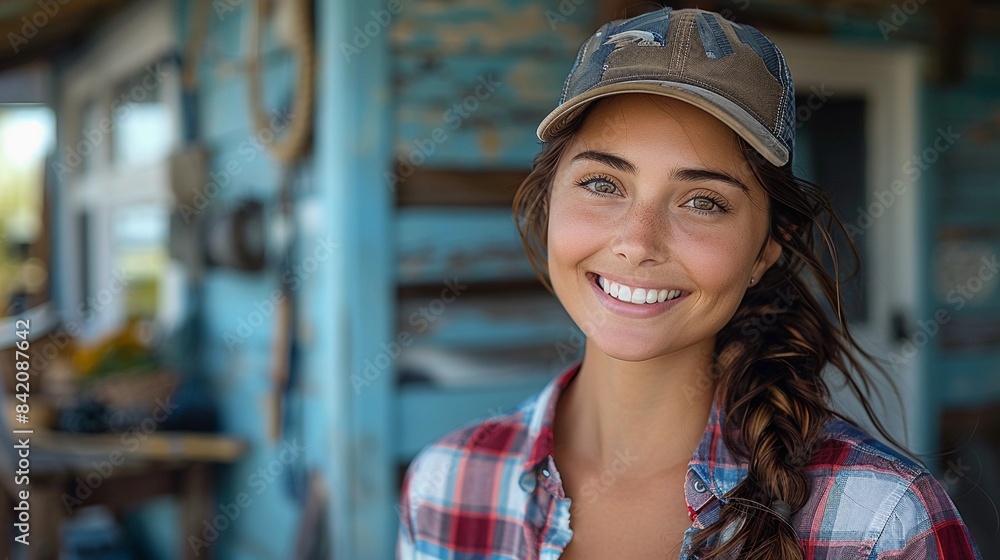 A young American girl living on a farm in Texas A young American girl living on a farm in Texas