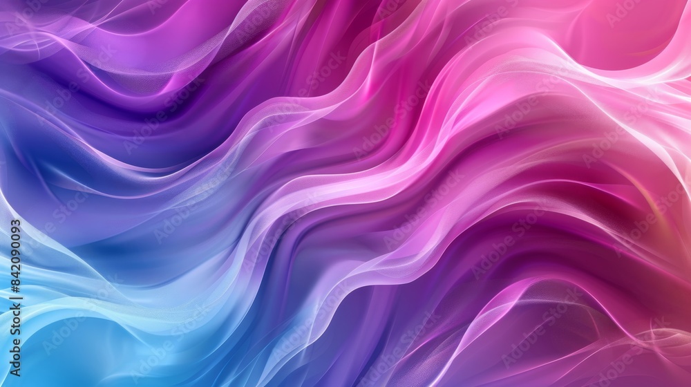 Obraz premium Abstract Fluid Waves in Pink, Purple, and Blue Generative AI
