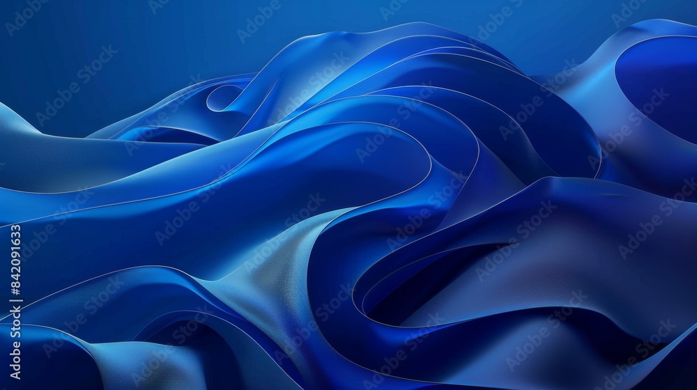 Fototapeta premium Abstract Blue Wavy Pattern - Generative AI