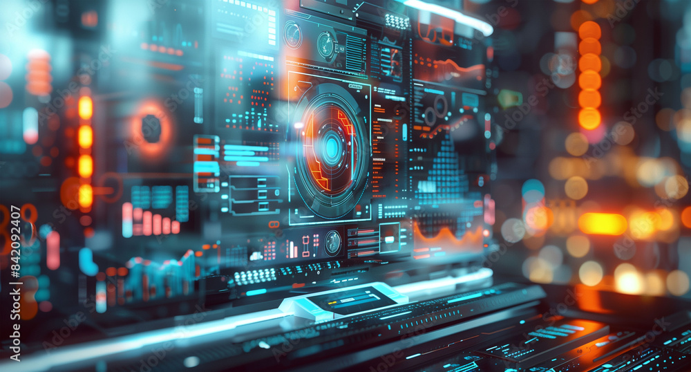 Futuristic Digital Interface with Data Visualization. Futuristic Digital Interface with Data Visualization.