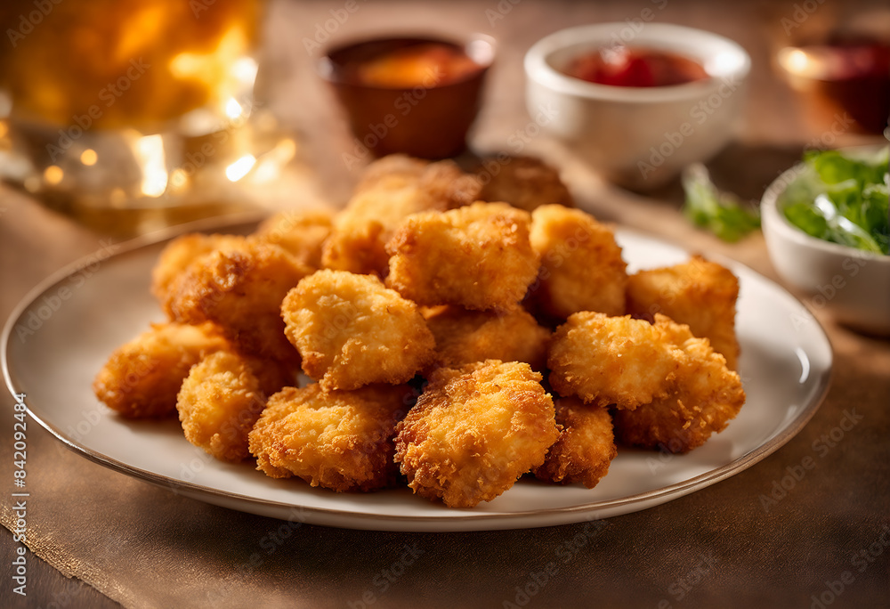 Chicken nuggets on table. Fast food Chicken nuggets on table. Fast food
