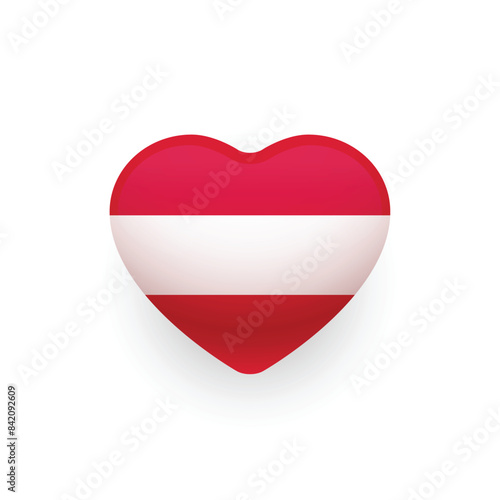 Free Download Austrian Flag Shaped as Heart on a White Background. Vector Illustration. - GFXLoad