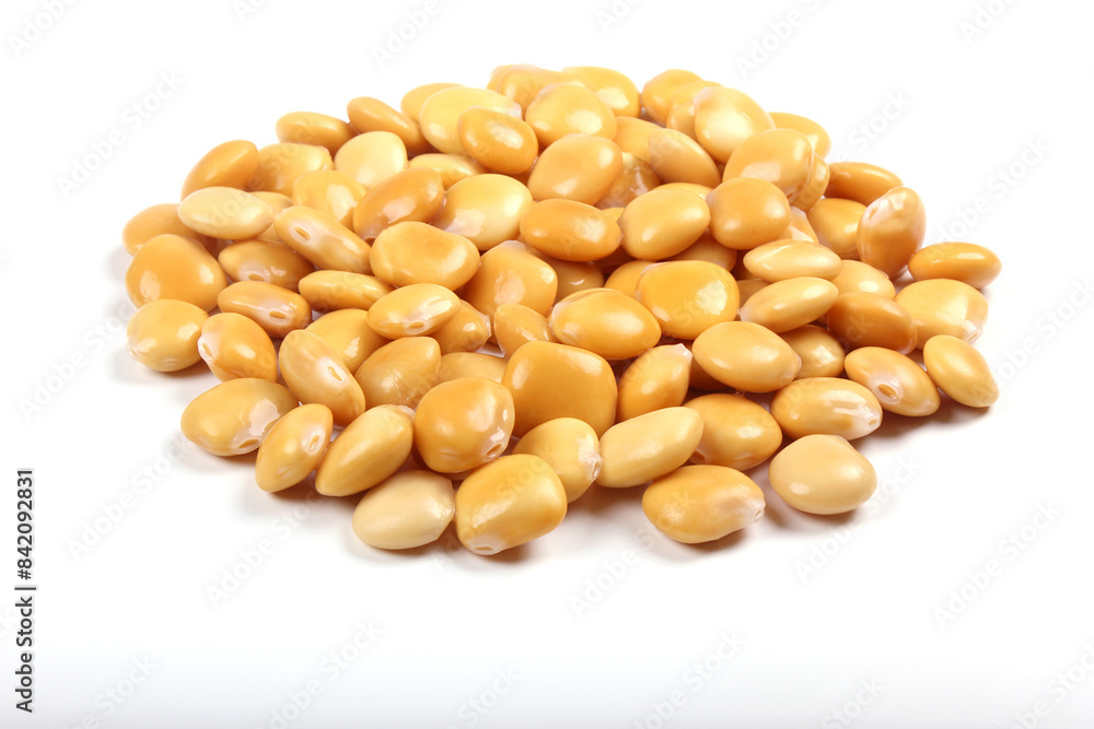 Pile of Lupini Beans on White Background Pile of Lupini Beans on White Background
