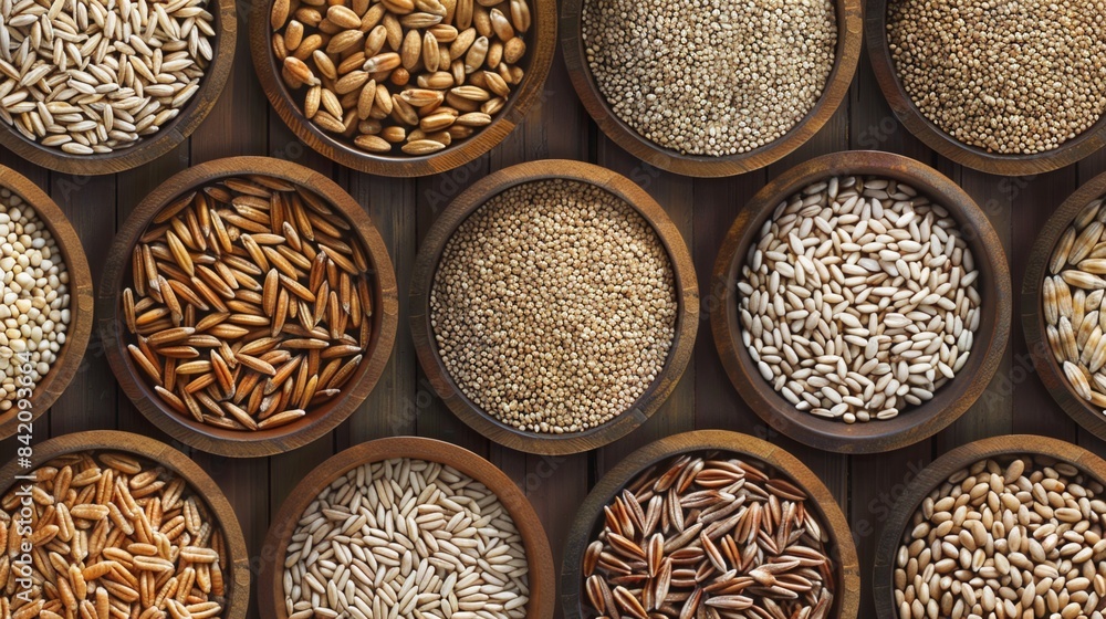 A collection of various grains, beans, seeds. A collection of various grains, beans, seeds.