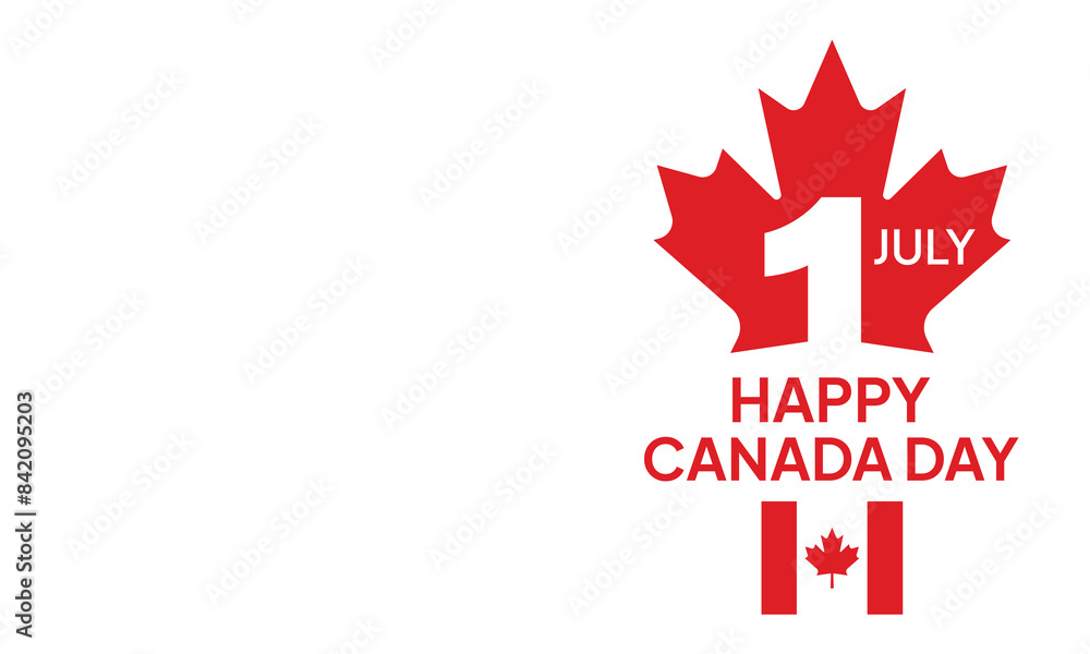 Canada Day Vector Illustration. Happy Canada Day Holiday Invitation Design. Red Leaf Isolated on a white background. Greeting card with hand drawn lettering. Canada Day Vector Illustration. Happy Canada Day Holiday Invitation Design. Red Leaf Isolated on a white background. Greeting card with hand drawn lettering.