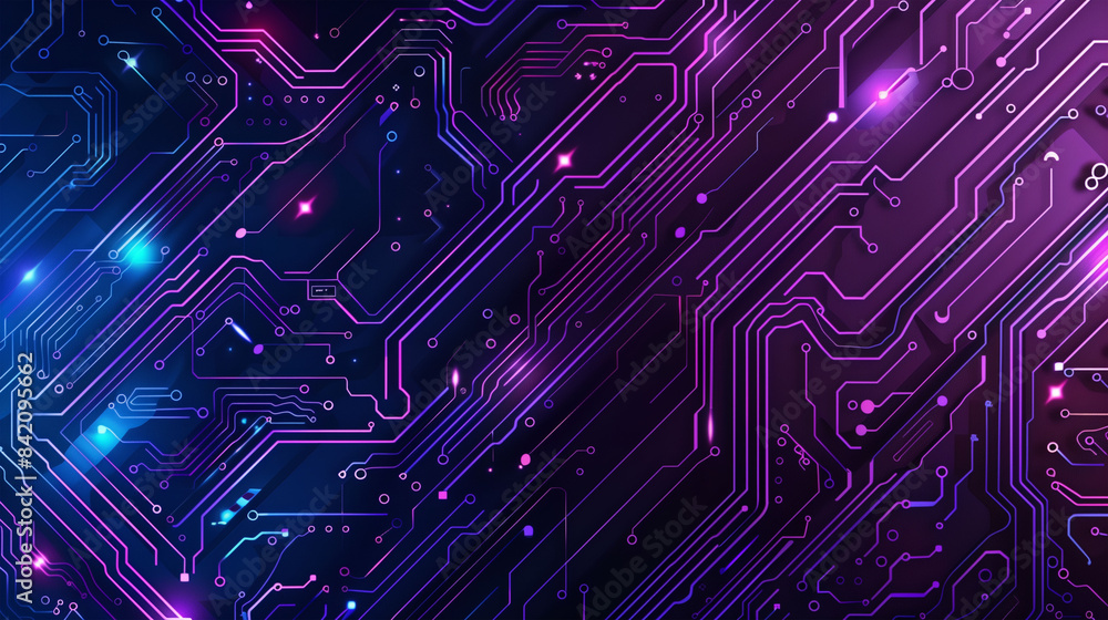 Vibrant Circuit Board Design in Blue and Purple Vibrant Circuit Board Design in Blue and Purple