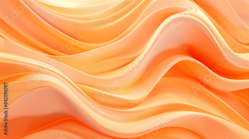 Abstract Smooth Orange Waves with Fluid Pattern