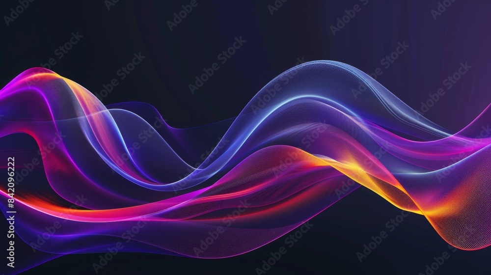 Colorful Abstract Waves Background, Generative AI Colorful Abstract Waves Background, Generative AI