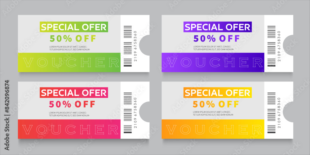 ticket template set special voucher, coupon, sale, ticket template set special voucher, coupon, sale,